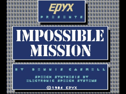 Title Screen of Impossible Mission for Commodore 64